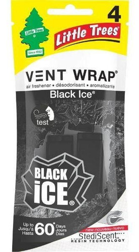 Ambientador Vent Wrap Little Trees Black Ice X 4 Unidades
