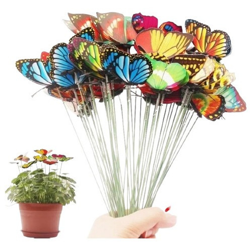 Set 10 Mariposas De Colores (7cm) Adorno Decoración Jardín