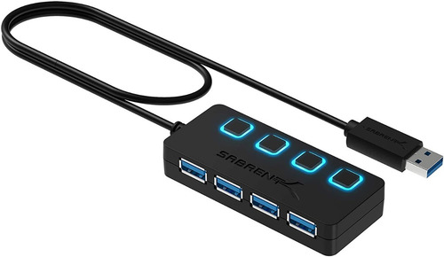 Imagen 2 de 9 de Hub Usb - Sabrent - 4 Port Usb 3.0 - Switch On/off Fuente 2a
