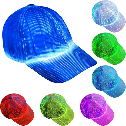 Gorra De Béisbol Iluminada Con Sombrero Led, 7 Colores, Luz