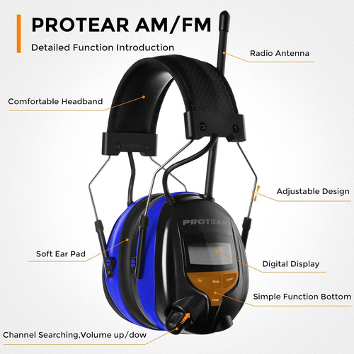 Auriculares Am/fm Bluetooth 25 Db Nrr, Reducción De Ruido Zu