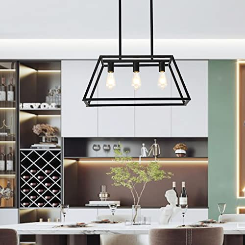 Lmparas De Techo Colgantes - Negro Mate - 3 Luces - Estilo I