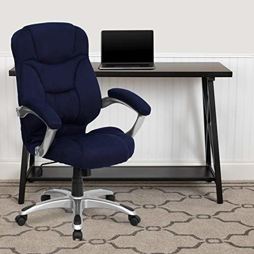 Imagen 3 de 8 de Muebles Flash High Back Azul Marino Microfibra Ejecutiva Co
