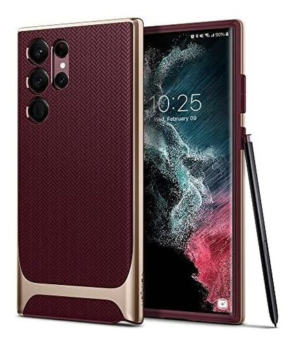 Imagen 1 de 7 de Funda Spigen Neo Hybrid Para Galaxy S22 Ultra - Burgundy