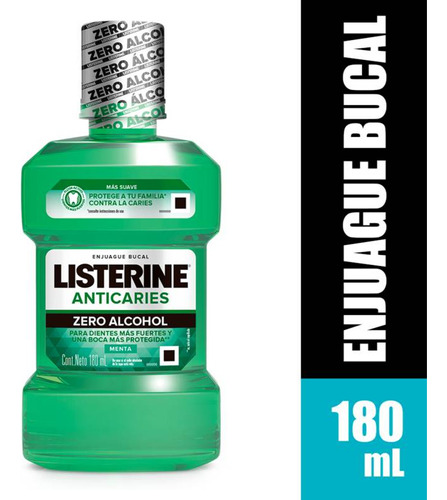 Enjuague Bucal Listerine Anticaries Zero Alcohol 180 Ml