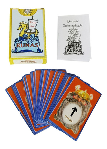 Tarô Das Runas Com Manual Baralho 25 Cartas Tarot Esoterico