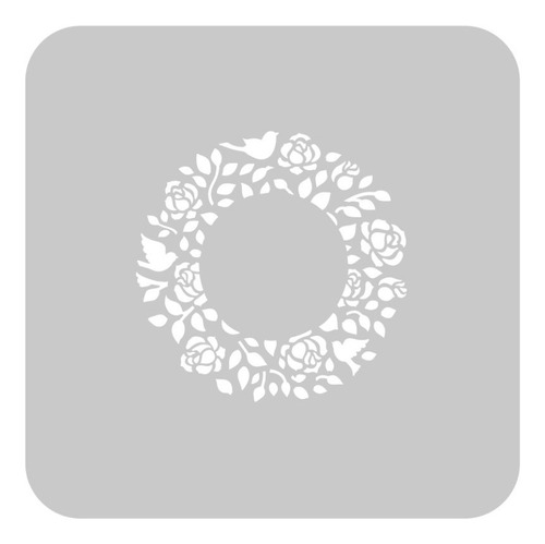 Stencil Eq Arte Grande 15 X 15 - Flores En Circulo (925)