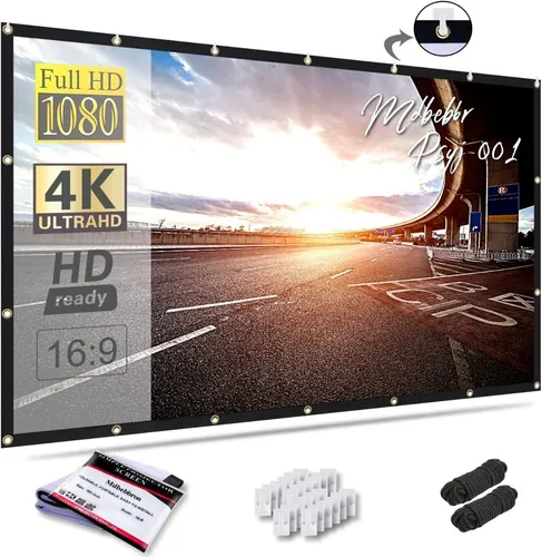 comprar Mdbebbron Pantalla Proyección De 150 Pulgadas, Plegable 16:9