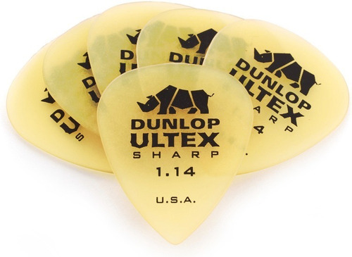 Kit 5 Palhetas Jim Donlop Para Violao Ultex Sharp Std Cor Bege 1.14