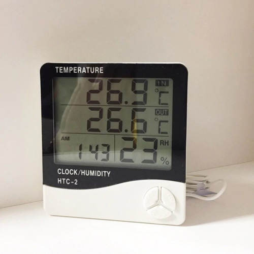 Imagen 8 de 10 de Termohigrometro Digital Temperatura Humedad, Reloj Htc-2