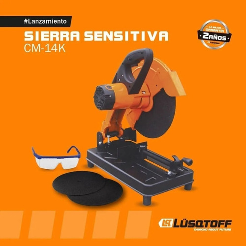 Imagen 2 de 10 de Sierra Cortadora Sensitiva Lusqtoff 355mm 2.7hp 2000w