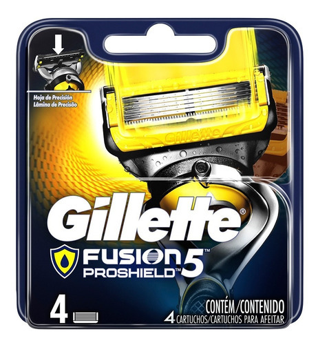 Imagen 2 de 10 de Repuestos para afeitar Gillette Fusion5 Proshield 4 u