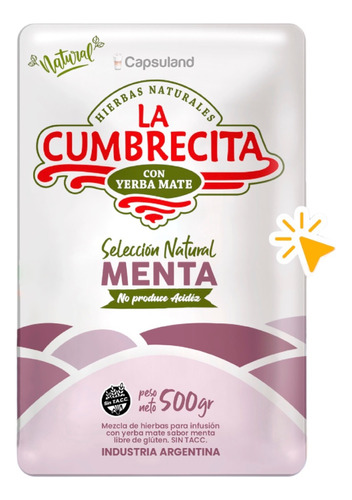 Oferta! Yerba La Cumbrecita Menta 500g Premium Sin Tacc