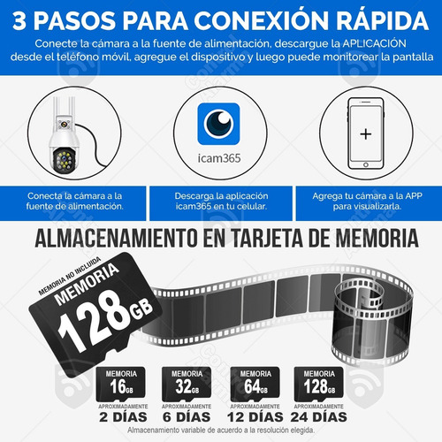 Imagen 8 de 10 de Cámara Doble Lente Domo Ip Wifi Para Exterior Robótica Fhd