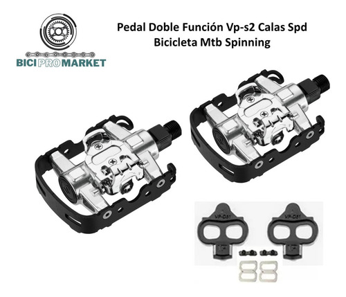 Pedal Doble Función Vp-s2 Calas Spd Bicicleta Mtb Spinning