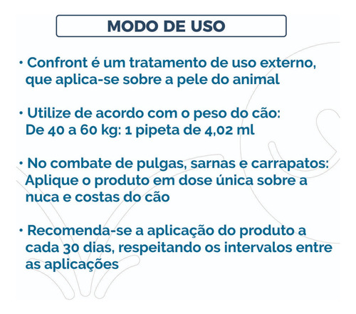 Remedio Caseiro Eliminar Carrapato Cão Confront 40-60kg