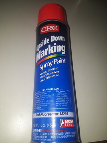 Pintura Spray Upside Down Marking Crc Rojo Fluorescente 16oz