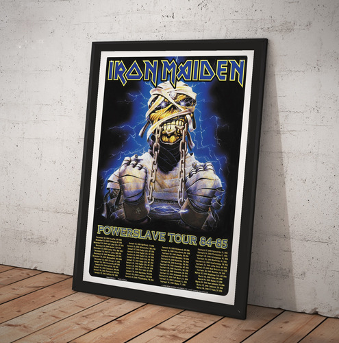 Cuadro Lamina Vidrio Poster Iron Maiden 1984 1985 Tour