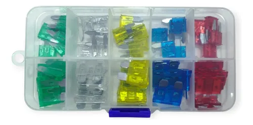 Caja 50 Fusibles Surtidos Planos Y Planos Mini Auto Camion