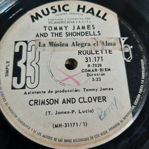 Simple Tommy James And The Shondells Music Hall C26
