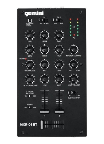 Mezcladora Dj Profesional 2 Canales Gemini Mxr-01bt