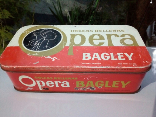 Lata Antigua De Galletas Obleas Rellenas Opera ( Bagley )