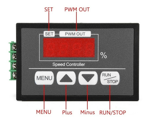 Imagem 2 de 6 de Dc 6-60v Dc Pwm Regulador De Velocidade Do Motor Controlador