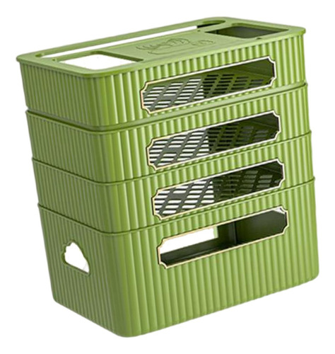 Contenedor De Gestión De Cable De Caja Verde De 4 Niveles
