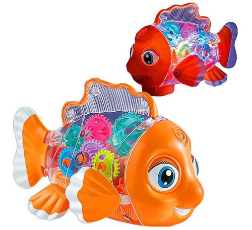 Juguete Pez Didactico Luces Y Sonido Transparente Nemo