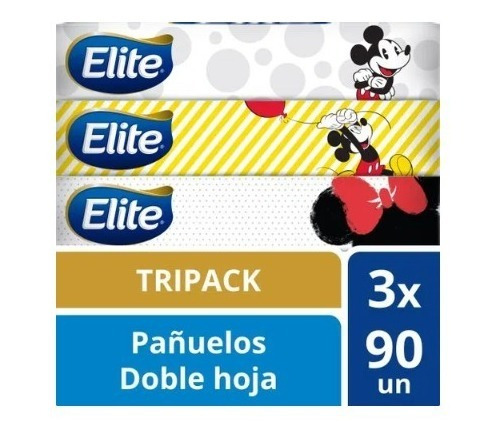 Imagen 2 de 2 de Pañuelos Faciales Elite Disney 3 Cajas 90 Un
