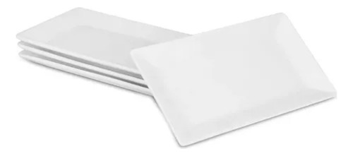 Bandeja Rectangular Grande De Cerámica 30x17cm Blanco