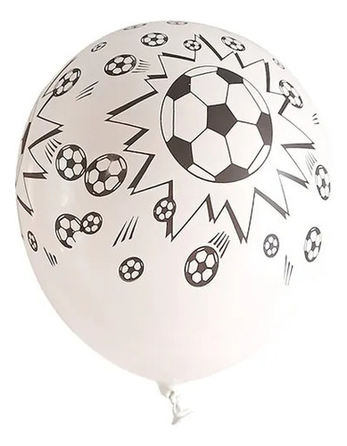 Set Globos Futbol Balón Impreso Látex 6 Und 30 Cm 