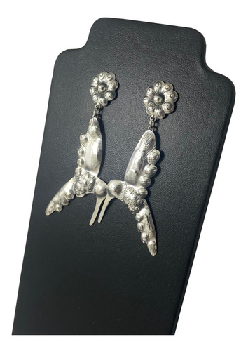 Aretes Colgantes Filigrana Plata Fina 925 Colibrí Naturaleza