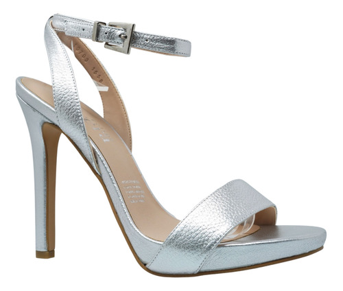 Sandalia De Tacon Plata Zapatos Mujer Felipe Rivera 10703