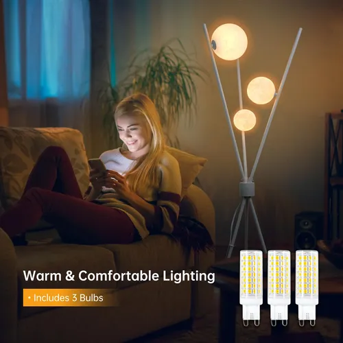 Artin-x 61 Moon-shaped 3d Printed Floor Lamp With 3 Globe S.