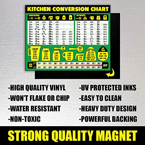 Imán Para Tablas De Conversión De Cocina, Extra Grande, Fáci