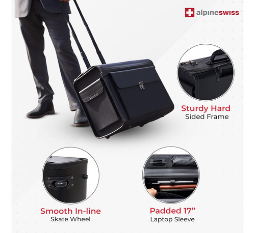 Maletín Con Ruedas Alpine Swiss Para Laptop De 17in