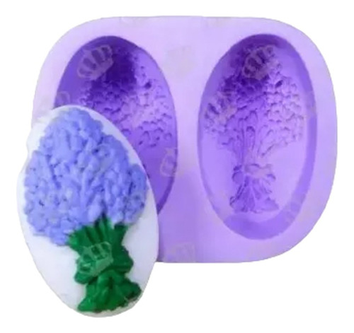 Molde Forma Silicone Maço Lavanda Oval 2cav.