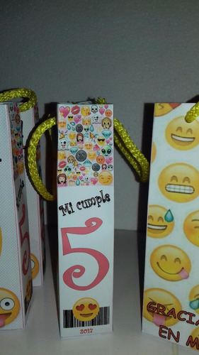 Imagen 7 de 10 de 1.bolsitas De Papel De 180 Gramos Personalizado De Emoji