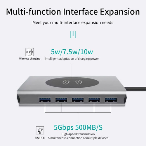 Hub Usb 14 Em 1 Mac Tipo-c 2hdmi Vga Rj45 Carregador Indução