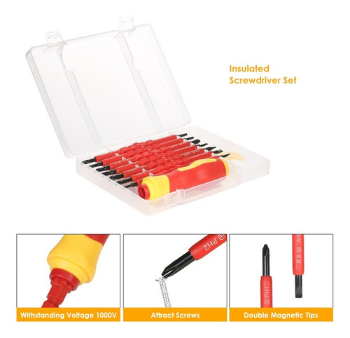 Kit De Destornilladores Con Aislamiento Para Electricista 7