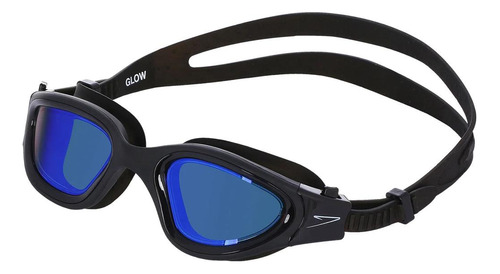 Óculos De Natação Lente Espelhada Águas Abertas Glow Speedo Cor Azul/Preto