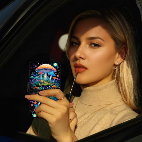 Espejo De Maquillaje Mini Portátil Plegable, De Doble Cara,