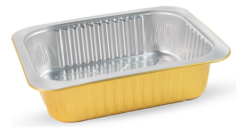 Molde De Aluminio Rectangular Dorado 20x14.5x6cm 50pz Dorado
