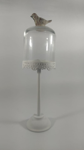 Candelabro Blanco Vintage Cristal