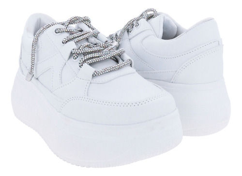 Tenis Casuales De Plataforma Chunky Cintas Brillos Erez