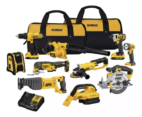 Set Dewalt Dck1020d2 10 Herramienta Inalámbrica Y 5 Baterias