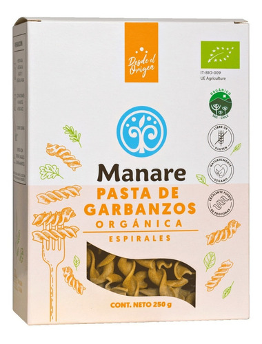 Manare Pasta Espirales De Garbanzos Sin Gluten 250 G