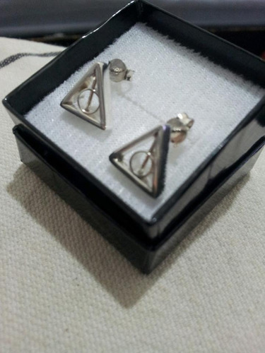 Aretes Plata 100% Harry Potter Reliquias Muerte Con Movimien