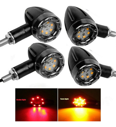 2 Piezas De Motocicleta Harley Bullet Led, Intermitentes